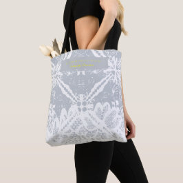 Bolsa Tote Padrões de floralarte espanhóis- cinzas