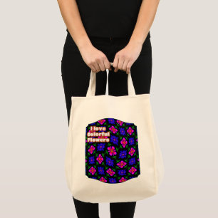 Bolsa Tote Padrões de flores rosa adoráveis