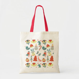 Bolsa Tote Padrões de neve de árvore de Natal doce