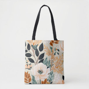 Bolsa Tote Padrões Flamentais Botânicos Inclináveis