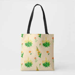Bolsa Tote Padrões florais bonitos, sem costura, com ilus des
