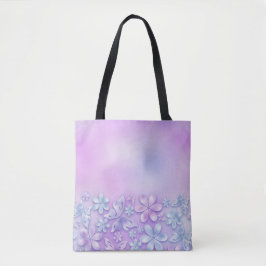 BOLSA TOTE PADRÕES FLORAIS OMBRE AZUIS E AZUIS