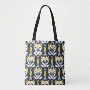 Bolsa Tote Padrões florais sem costura em estilo escandinavo