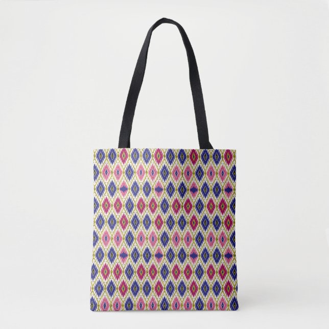 Bolsa Tote Padrões geométricos: Ilustra Têxtil Tradicional (Frente)