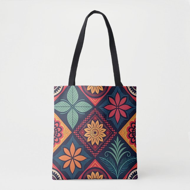 Bolsa Tote Padrões mágicos das flores (Frente)