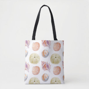 Bolsa Tote Padrões marinhos sem soldadura. Aquarela i