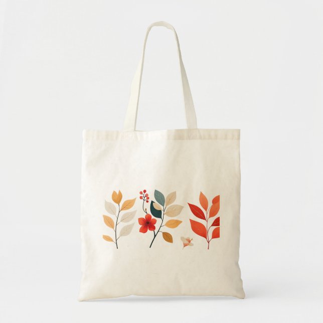 Bolsa Tote Padrões mínimos do Bloom Botânico Floral (Frente)