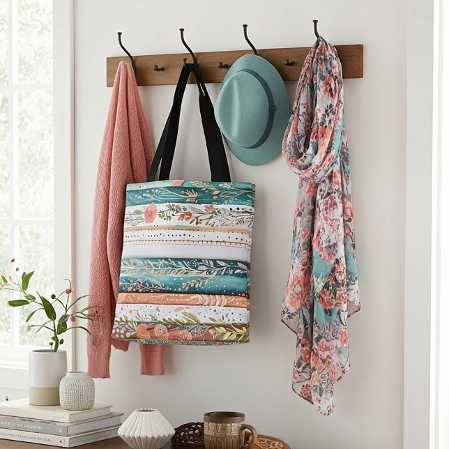 Bolsa Tote Padrões mistos shabby chic (Criador carregado)