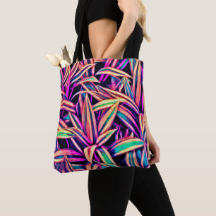 Bolsa Tote Padrões Neon Leaf desvendados