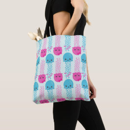 Bolsa Tote Padrões para águas-vivas, águas-vivas-vivas-doces,