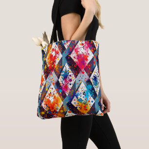 Bolsa Tote Padrões vibrantes de Abstrato Diamante