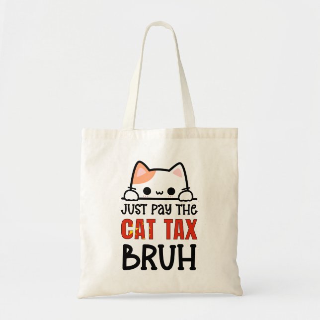 BOLSA TOTE PAGA O SUFICIENTE TRIBUTO DO GATO (Frente)
