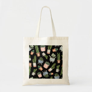 Bolsa Tote Página inicial de aquarela Plantas negras sem cost