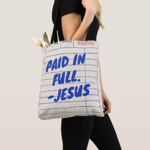 Bolsa Tote 'Pago por Inteiro. - Jesus' Recibo de Restaurante