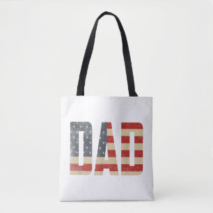 Bolsa Tote Pai Bandeira Americana Patriótica Destacada Dia do