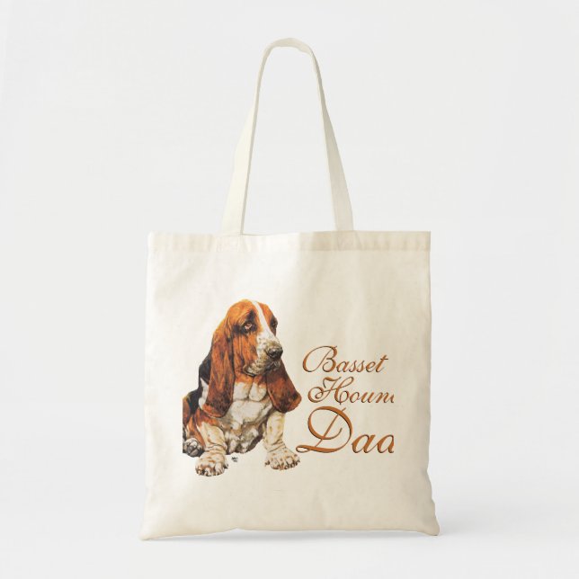 Bolsa Tote Pai Basset Hound (Frente)