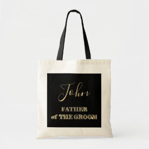 Bolsa Tote Pai da tipografia Dourado do brilho do preto do