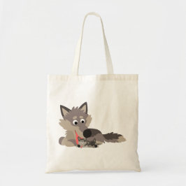 Bolsa Tote Pai de animação fofa Wolf and Pups Bag