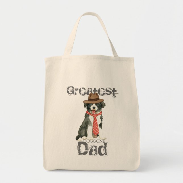 Bolsa Tote Pai de Collie de Borda (Frente)