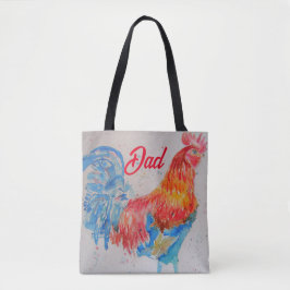 Bolsa Tote Pai de Dia de os pais de Pintura de Aquarela Red R