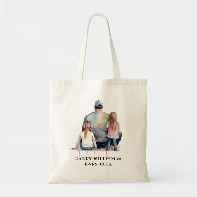 Bolsa Tote Pai e filhas personalizadas (9) (Frente)