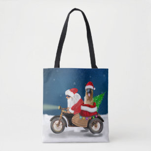 Bolsa Tote Pai german shepherd Natal Papai Noel