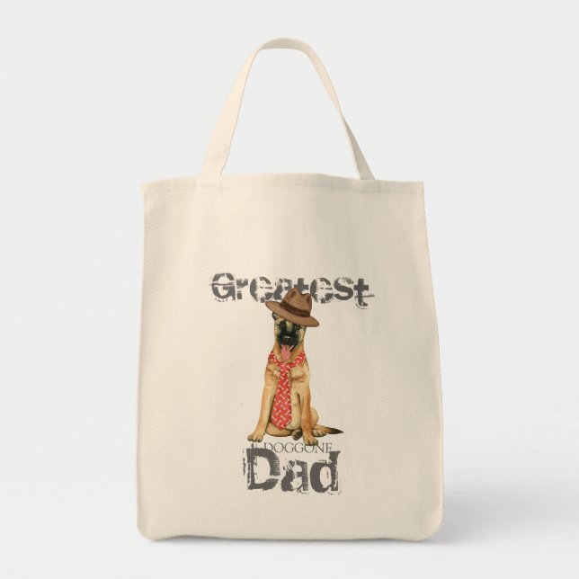 Bolsa Tote Pai Malinois belga (Frente)