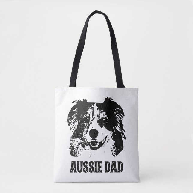 Bolsa Tote Pai Mens Aussie - Pai de Cachorro Australiano (Frente)