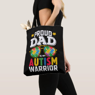 Bolsa Tote Pai Orgulhoso De Uma Família De Guerreiros Autista