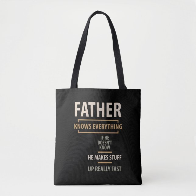 Bolsa Tote Pai sabe tudo - Padre e Avô Presentes (Frente)