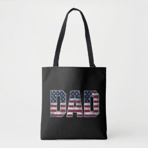 Bolsa Tote Pai Vintage Usa Flag, Dia de os pais americano Pai