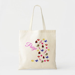 Bolsa Tote Paige, Nome Com Bunnies, Parrots, Borboletas,