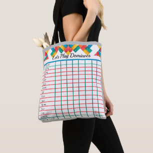 Bolsa Tote Painel de avaliação "Vamos Play Dominoes"