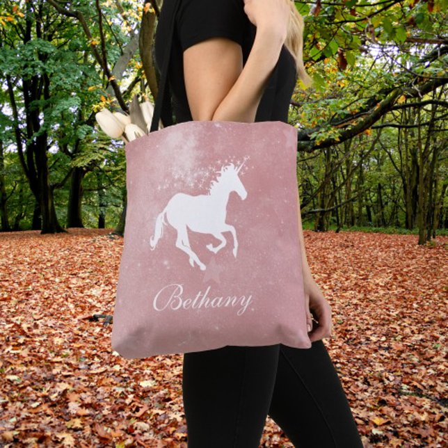 Bolsa Tote Painel de ferramentas personalizado do Unicorn ros (Pink Unicorn Personalized Tote Bag)