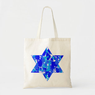 Bolsa Tote Paint Splatter Blue Jewish Star