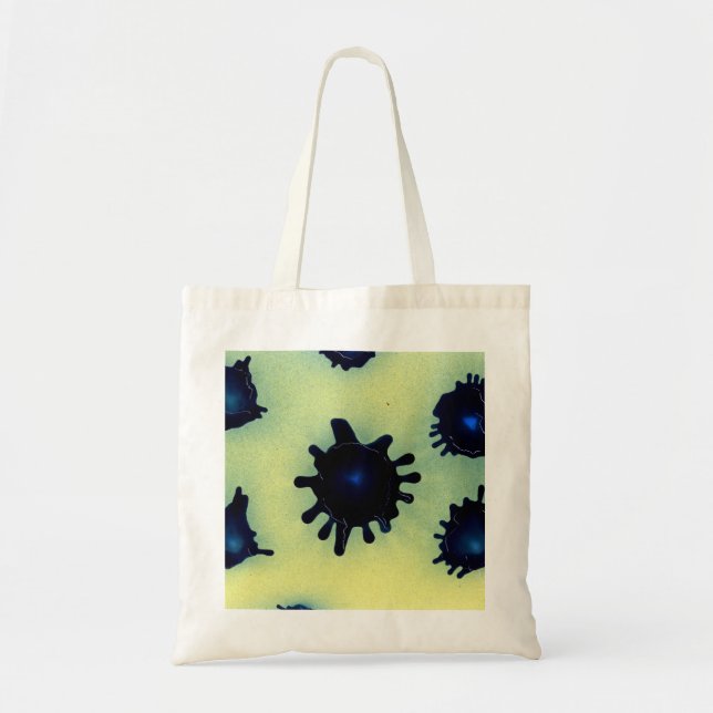 Bolsa Tote Paint Splatter em Azul (Frente)