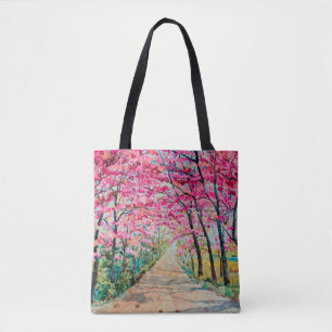 Bolsa Tote Painting watercolor horizontal cor-de-rosa vermelh
