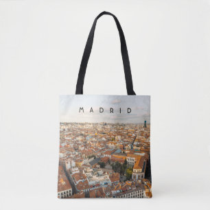 Bolsa Tote Paisagem Aérea de Madrid Espanha Viagem
