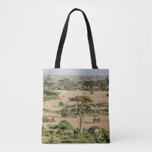 Bolsa Tote Paisagem Africana com Elefante