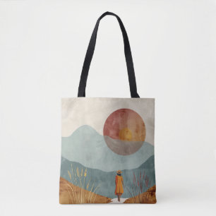 Bolsa Tote Paisagem Boho Abstrato (23)