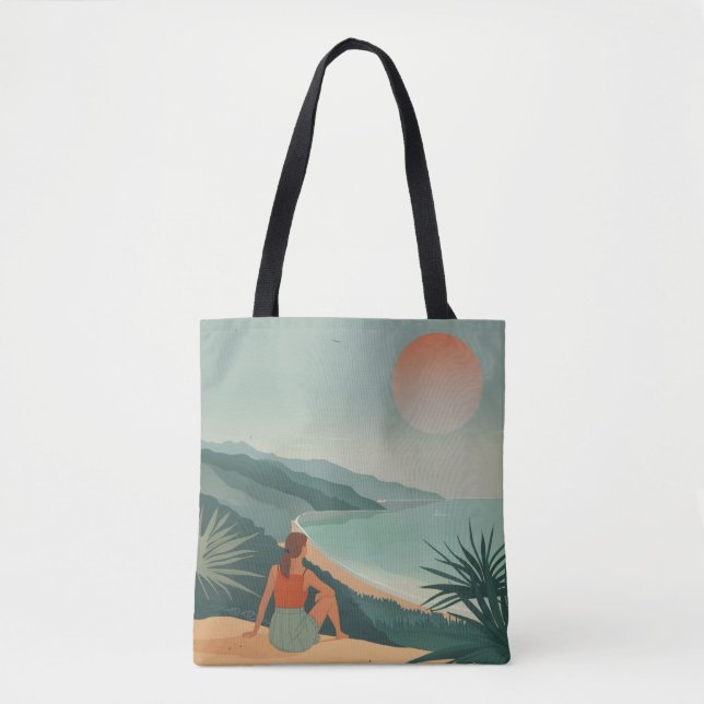 Bolsa Tote Paisagem Boho Abstrato (9) (Frente)