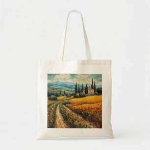 Bolsa Tote Paisagem Campestre de Flores Silvestres da Toscana