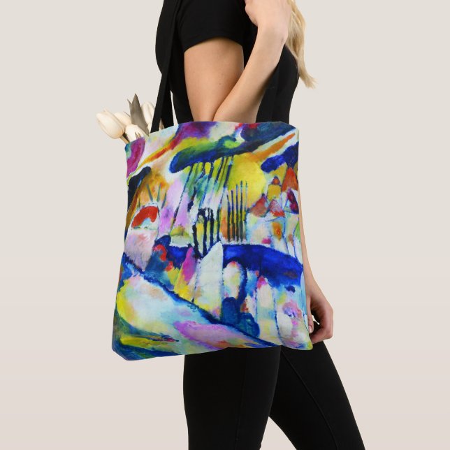 Bolsa Tote Paisagem com Chuva de Wassily Kandinsky (Close Up)