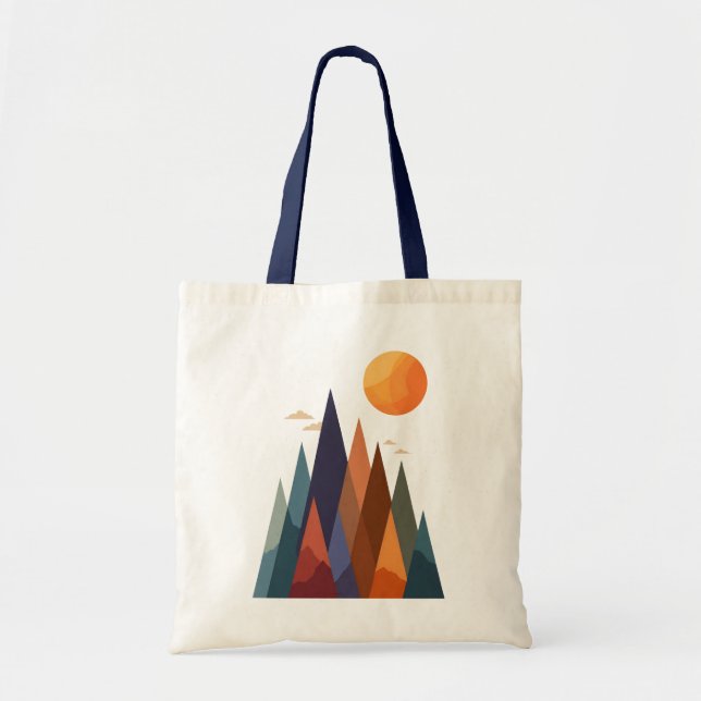 Bolsa Tote Paisagem com Montanhas e Sol (Frente)