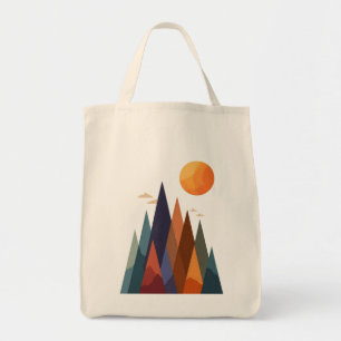 Bolsa Tote Paisagem com Montanhas e Sol