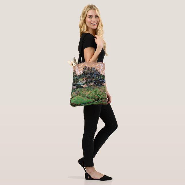 Bolsa Tote Paisagem com Ponte sobre o Oise (No(a) Modelo)