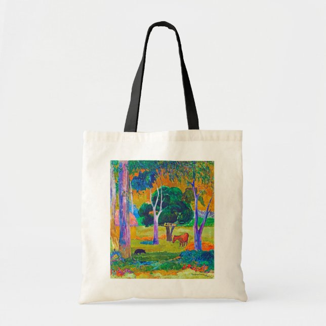 Bolsa Tote Paisagem com Suíno e Cavalo, Gauguin (Frente)