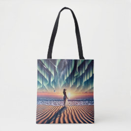 Bolsa Tote Paisagem Cósmica: Aurora Sonhando 3-D