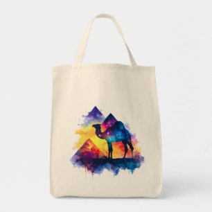 Bolsa Tote Paisagem Cósmica Starry Night Egípcio Camel