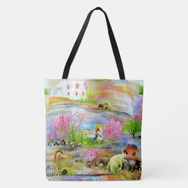 Bolsa Tote Paisagem de Aquarela